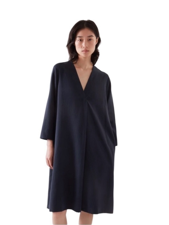 COS Dresses & Skirts - COS V-Neck Minimalist
Tunic Shift Dress (Dark Blue, Size 6)
